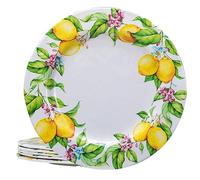 LEHAHA Lot de 6 assiettes plates en mélamine de 27,9 cm, sans BPA, légères et résistantes à la casse, idéales pour les fêtes, les camping-cars, les pique-niques et les caravanes, passent au