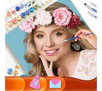 Lehaha Personnalisée Peinture par Numéros pour Adultes et Enfants Kits,DIY Peinture à l'huile Photo de Professionnelle pour Animaux et Portraits,Faites Votre Propre Photo-40x50cm