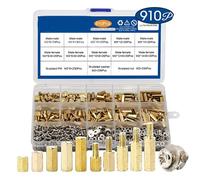 LeHang 910 pcs M3 mâle Femelle hexagonale en Laiton entretoise avec écrou à tête cylindrique et kit d'assortiment de rondelle PCB Carte mère vis écrou Assorti kit