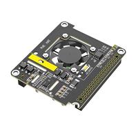 LeHang POE Hat pour Raspberry Pi 5 avec Ventilateur de Refroidissement/Module Informatique 5 avec LED à Changement de Couleur Automatique Hat