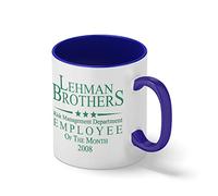 Lehman Brothers Employee of Risk management Department 2009 Blanc tasse de café avec le bleu et poignée Rim Mug