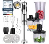 LEHMANN 9in1 Stabmixer Set en Acier Inoxydable, 1200W, Turbofunktion und Geschwindigkeitsregelung
