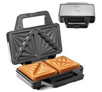 LEHMANN Appareil à croque-monsieur XXL - Plaques extra larges - Appareil à croque-monsieur XXL pour 2 sandwichs en forme de coquillages - Revêtement antiadhésif - Indicateur de préparation - Nettoyage