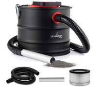 LEHMANN Aspirateur à Cendres 18L, 1200W, Aspirateur Cheminée pour Haute Température, Réservoir Robuste, Filtre HEPA avec Panier Métallique, Fonction Soufflage, Nettoyage Cheminées et Pellets
