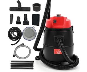 LEHMANN Aspirateur de Piscine 4-en-1, 1400 W, Réservoir 30 L, Aspiration à Sec & Humide et Fonction de Soufflerie, Nettoyage Efficace du Fond, Aspirateur de Bassin avec Accessoires, Noir/Rouge