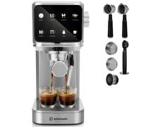 LEHMANN Bellagio Machine à Expresso 20 Bars avec Buse Vapeur | Pour café moulu et capsules 37 mm, écran LCD tactile, Cold Brew, Americano, réservoir 1,2 L, auto-nettoyage