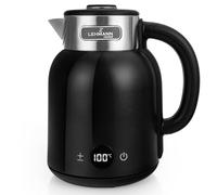 LEHMANN Bouilloire Électrique 1,5 L avec Temperature Réglable 40-100 °C, 2200 W, Ebullition Rapide, Fonction de Maintien au Chaud, Écran LED, Intérieur Inox, Arrêt Automatique, sans BPA, Noir