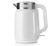 LEHMANN Bouilloire Électrique 2 L, 2200W, Chauffage Rapide, Double Paroi, Base 360°, Intérieur Inox, Arrêt Automatique et Protection contre la surchauffe, sans BPA, idéale pour Familles, Blanche