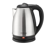 LEHMANN Bouilloire Électrique en Acier Inoxydable, 2200W, 1,8 L, Chauffage Rapide, Base à 360°, Arrêt Automatique, Protection Contre la Surchauffe, Bouilloire sans BPA pour thé et café, Argent