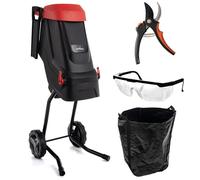 LEHMANN Broyeur de Végétaux, Épaisseur de Coupe max. 45 mm, Panier 45L, Lame en Acier au Carbone SK5, Silencieux, Kit d'Accessoires de Jardin - Sécateur et Lunettes de Protection