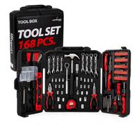 LEHMANN Caisse a Outil Complete 168 pièces - Boîte à Outils Pliante et Portable avec Poignée de Transport - Robuste Kit Outils Bricolage - Outillage pour Bricolage, Maison et Garage