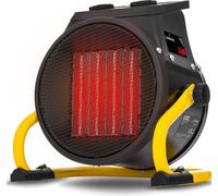 Lehmann Chauffage à air chaud 2000 W avec 3 niveaux de chauffage | Chauffage électrique mobile avec thermostat | Chauffage radiant céramique pour atelier, garage, maison, chantier