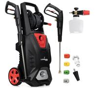 LEHMANN Colorado Nettoyeur Haute Pression avec Moteur à Induction, 3000 W, Max. 260 Bar, Débit 492 l/h, Rayon d'action 17 m, Accessoires : Canon à Mousse, 4 Buses, Buse Turbo, Noir/Rouge