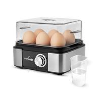LEHMANN Cuiseur à œufs Électrique pour 6 œufs - Signal Sonore & Lumineux - 5 programmes - Anti Fonctionnement à Sec - incl. Gobelet Doseur 100ml avec Perce-œuf - Egg Cooker Familial