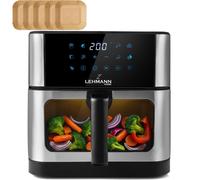 LEHMANN Friteuse à air chaud, Airfryer 1800 W, capacité 10L, 80°-200°, 12 programmes, avec fenêtre - Cuire et frire sans graisse