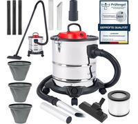 LEHMANN Haddo Aspirateur Industriel 2000W pour cheminée avec Double système de Filtration Sec Humide avec réservoir de 20 litres en Acier Inoxydable, argenté