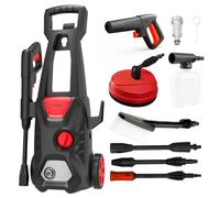 LEHMANN Jukon Nettoyeur haute pression 1600 W, 200 bars, flexible haute pression pompe à eau, mousseur, lavage sans contact, turbo buse rotative