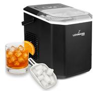 LEHMANN Machine à Glaçons, 9 Glacons en 6-8 Minutes, 2 Tailles de Glacons, 12kg en 24 heures, Machines à Glaçons avec Poignée portable pour la Maison, la Fête, le Bureau et le Camping
