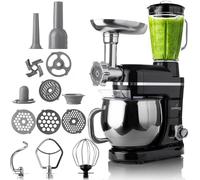 LEHMANN Machine de Cuisine Multifonction 3 en 1, 1300W, Bol 5L, 6 Vitesses et Fonction Pulse, Noir