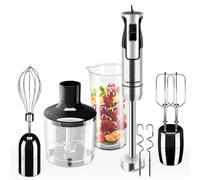Lehmann Chowmei Mixeur plongeant 1200 W, Mixeur Plongeur avec 8 niveaux de vitesse en acier inoxydable, Mixeur blender pour Aliments pour Bébé, Soupe, Sauce et Purée, Accessoires du mixer inclus