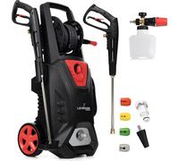 Lehmann Nettoyeur haute pression professionnel 3000 W avec moteur à induction, fonction d'aspiration, débit de 492 l/h, 12 mètres de tuyau, réservoir de détergent inclus