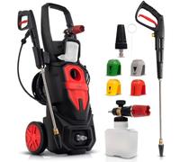 LEHMANN Phoenix Nettoyeur Haute Pression avec Moteur à Induction, 3000 W, Max. 260 Bar, Débit 480 l/h, Rayon d'action 17 m, Accessoires : Canon à Mousse, 4 Buses, Buse Turbo, Noir/Rouge