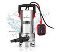 LEHMANN Pompe submersible avec flotteur intégré pour eau sale et pure, 1100W, débit de 16500 l/h, Ø35 mm particules