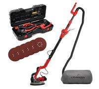 LEHMANN Ponceuse Girafe 1800W - Plateau Ø225 mm - Éclairage LED et Manche Télescopique - 7 Niveaux Vitesses - Ponceuse Mur et Plafond avec Aspiration - Incl. 30 Disques Abrasifs & Mallette