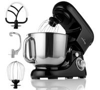 LEHMANN Robot Pâtissier 1300W, 6 Vitesses et Fonction Pulse, Bol d'Acier Inoxydable 5 Litres, Noir