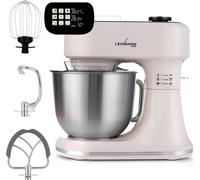 LEHMANN Robot Pâtissier avec Écran Bol 5L, Fonction Fermentation, Balance Intégrée, 1500W, Beige