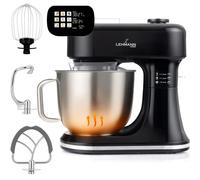 LEHMANN Robot Pâtissier avec Écran Bol 5L, Fonction Fermentation, Balance Intégrée, 1500W, Noir