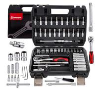 LEHMANN Valise à outils 52 Pièces, Boite à Outils Complete et Portable | Caisse a outil, Mallette avec Poignée de Transport, Kit Bricolage pour Hobby, Travaux Domestiques, Atelier, Garage