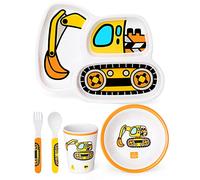 Lehoo Castle Assiettes Service de Table, Set d'assiettes à Dîner pour Enfants Comprend une Assiette, un Bol, une Tasse, une Fourchette et une Cuillère, Sans BPA