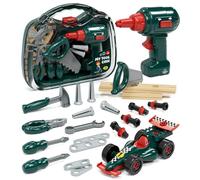 Lehoo Castle Boîte à Outils Enfant 2 3 Ans, Jouet Montessori Garçon 3 4 5 Ans avec Perceuse et Démontables Voitures de Course, Etabli Mallette Cadeau Éducatif pour Enfants Jeu de Rôle