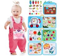 Lehoo Castle Busy Board Montessori Jouet 1 2 3 Ans, Livre Sensoriel Bebe 1 an, Busy Quiet Book Jeux, Compétences de Vie Jouet Éducatifs, Cadeau pour Garçons et Filles (Licorne)