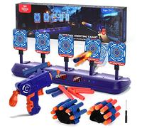 Lehoo Castle Cible de Tir pour Nerf avec Pistolet Jouet, Cible Electronique avec 20 Flechette, Jeux Exterieur Enfant, Cadeau Garcon 3 4 5 6 7 8 Ans
