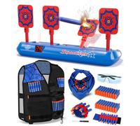 Lehoo Castle Cible Nerf, Cible Electrique Automatique Spider Jouet pour Pistolet Enfant, Gilet Tactique Enfants, Jouet Garcon 3 4 5 6 7 8 Ans