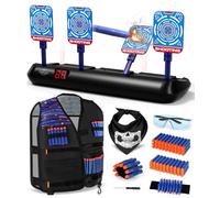 Lehoo Castle Cible pour Nerf, Cible Nerf Electronique avec Gilet Tactique Enfants pour Pistolet Nerf, Jouet Enfant 3 4 5 6 7 8 9 Ans Garçon, Jeux Exterieur Enfant