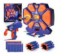 Lehoo Castle Cible pour Nerf, Cible numérique avec lumière, Sons et flèches en Mousse, Cadeau pour Les garçons 6 7 8 9 10 Ans(Bleu)