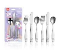 Lehoo Castle Couvert Enfant Inox, 6 Pièces Licorne Couvert Bebe Filles | 2 Fourchettes, 2 Cuillères, 2 Couteaux, Acier Inoxydable Alimentaire, Manches Ergonomiques, Lave-Vaisselle, Dès 3 Ans