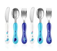 Lehoo Castle Couvert Enfant, Océan Couvert Bébé pour Garçons Filles | 6 Pièces, 2 Fourchettes, 2 Cuillères, 2 Couteaux, Acier Inoxydable, Manches Ergonomiques, Favorise l’Autonomie à Table
