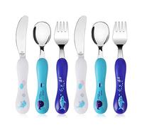 Lehoo Castle Couverts Enfant 6 Pièces, Couverts pour Bébé 2 x Cuillères, 2 x Fourchettes, 2 x Couteaux, Set Couvert Bebe pour Garçons Filles(Océan)