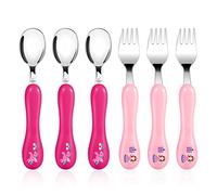 Lehoo Castle Couverts Enfant INOX 6 PCS, Ensemble de Couverts pour Bebe 3 x Fourchettes, 3 x Cuillères, Set Couvert Bebe pour Garçons Filles(licorne)