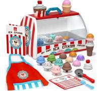 Lehoo Castle Jouets de Glacier, Cuisine en Enfant avec Un Comptoir, Dinette Enfant, Montessori, Dinette Cadeau pour Garçons et Filles de 3 4 5 6 7 Ans(Rouge)