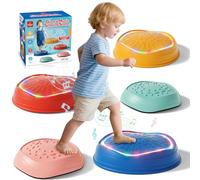 Lehoo Castle Pietre di equilibrio per bambini con luci e musica, pietre impilabili per interni ed esterni, pietre trapuntate, giochi all'aperto per bambini