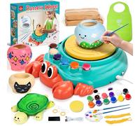 Lehoo Castle Roue de poterie complète pour enfants de 8 à 12 ans avec kit de peinture à l'argile sèche à l'air libre, outils de sculpture, fournitures d'art pour filles et garçons, cadeau