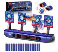 Lehoo Castle Target pour Pistolet Nerf, 4 Cibles/Modes de Jeu Cible Électrique Réinitialisation Automatique Numériques Jouets pour 6 7 8 9 10 Ans Garçons Jeux de Jardin pour Enfants