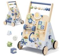 Lehoo Castle Trotteur Bebe Garçon, Chariot de Marche Bébé en Bois