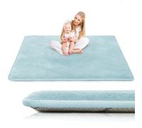 LEHOUR Nouvelle Mise à Jour du Tapis pour bébé，Le Tapis d'enfants épais de 3cm, Conception Antidérapante pour Le Tapis d'enfants pour Filles et Garçons(Bleu Clair,190 * 240CM)
