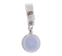 lehua Badge de cartes retractable d'identite de passe de ski transparent blanc avec codon de boucle telescopique anti-vol